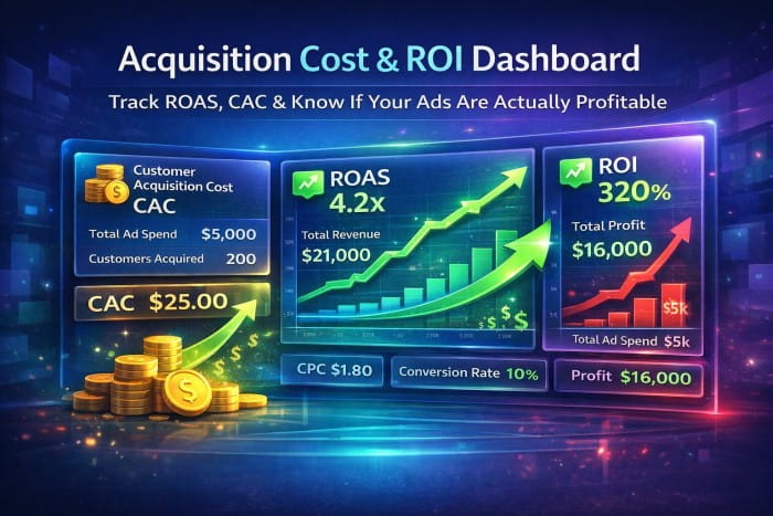 Acquisition Cost & ROI Dashboard Track ROAS, CAC & Know If Your Ads Are Actually Profitable