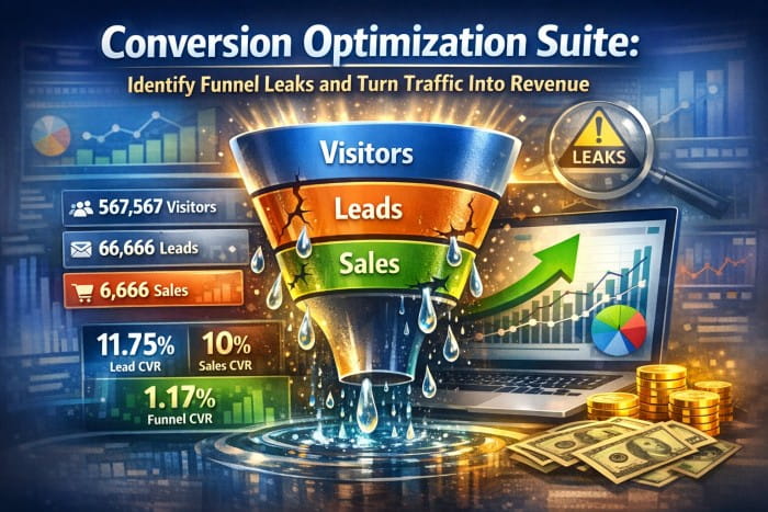 Conversion Optimization Suite Identify Funnel Leaks and Turn Traffic Into Revenue