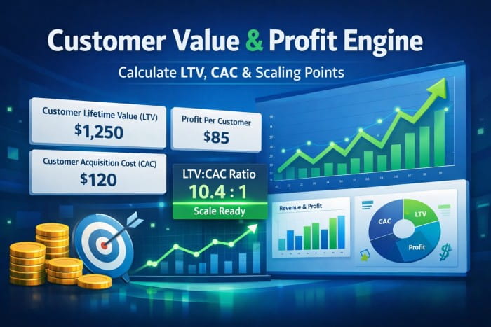 Customer Value & Profit Engine Calculate LTV, CAC & Know Exactly When to Scale