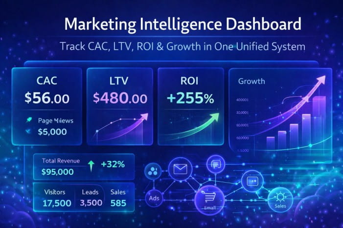 Marketing Intelligence Dashboard: Track CAC, LTV, ROI & Growth in One Unified System