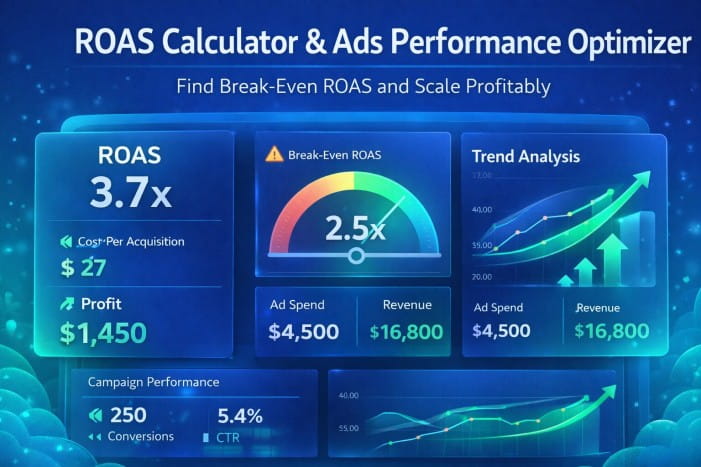 ROAS Calculator & Ads Performance Optimizer Find Break-Even ROAS and Scale Profitably