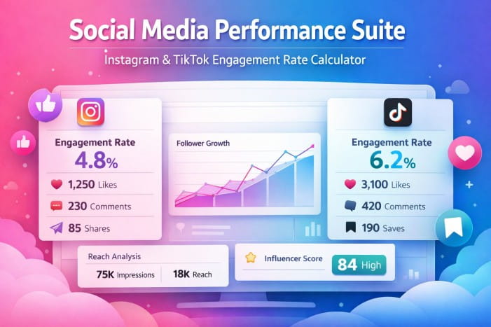 Social Media Performance Suite Instagram & TikTok Engagement Rate Calculator for Real Growth Insights