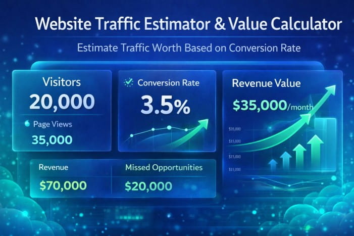 Website Traffic Estimator & Value Calculator Estimate Traffic Worth Based on Conversion Rate